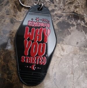 Black and Red Keychain Inspirational Motivational Motel Key